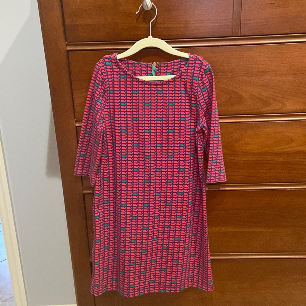 EUC Vineyard Vines Whale Print Christmas Dress (Small 7/8)